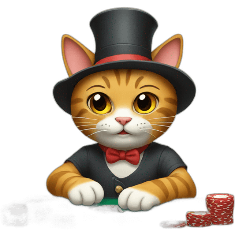 Cat playing poker emoji