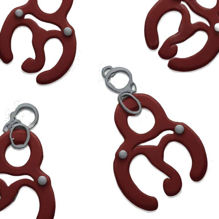 Dark red fuzzy handcuffs emoji