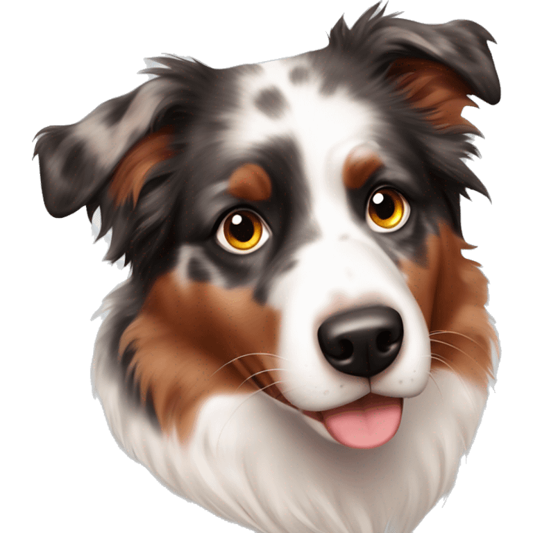 Red merle australian shepherd one blue eye one brown eye emoji