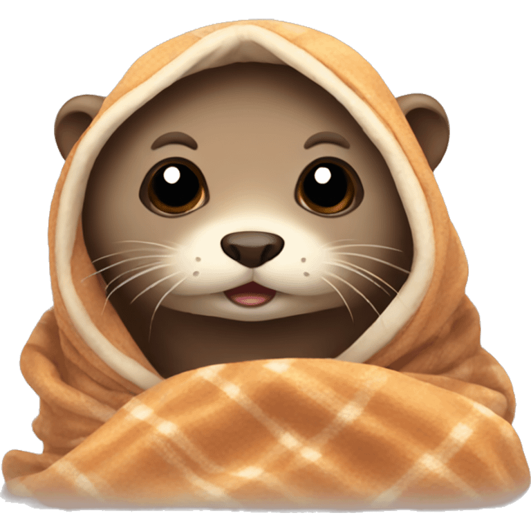 Otter in blanket emoji