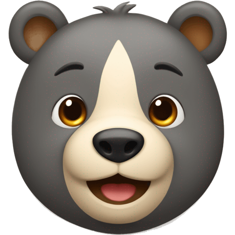 A bear with a Mandarin and he Looks happy and Sweet  emoji