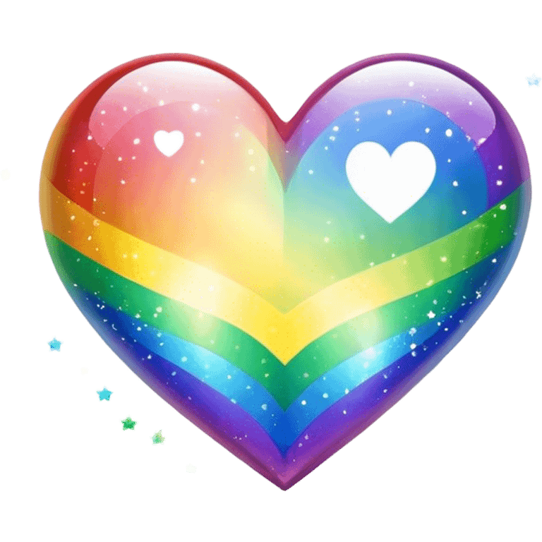 Rainbow sparkling heart emoji