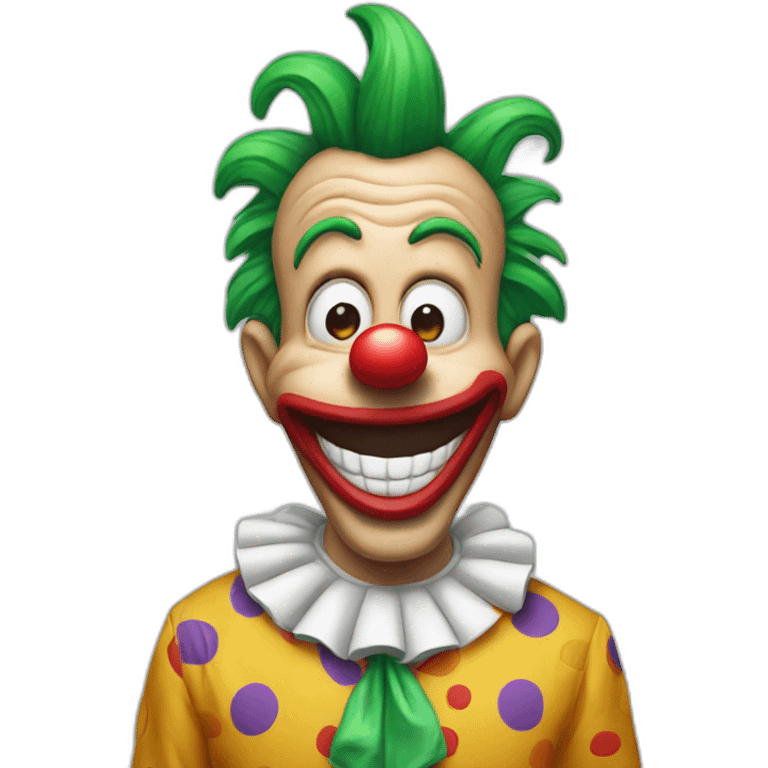 a goofy clown with two big dents emoji