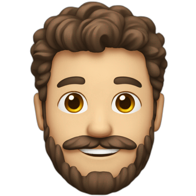 a man with brown hair, a beard and a mustache is smiling emoji