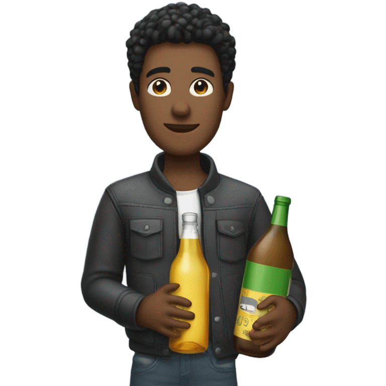 cool guy with bottle emoji