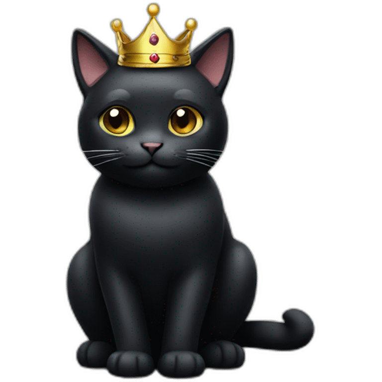 black cat with Crown emoji