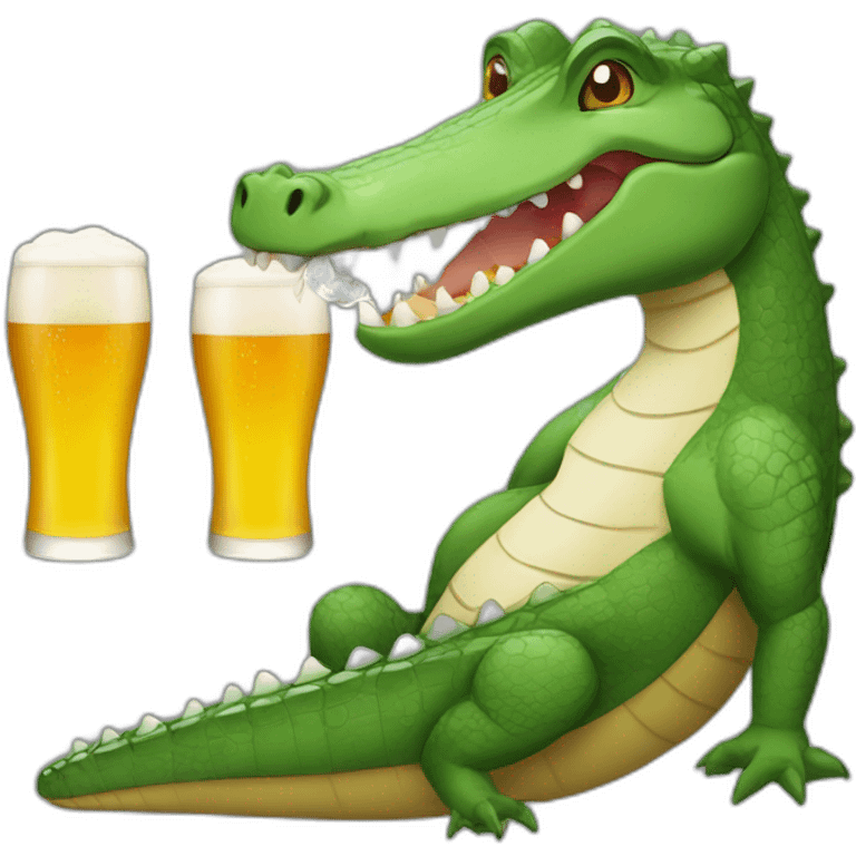 Crocodile drink beer emoji