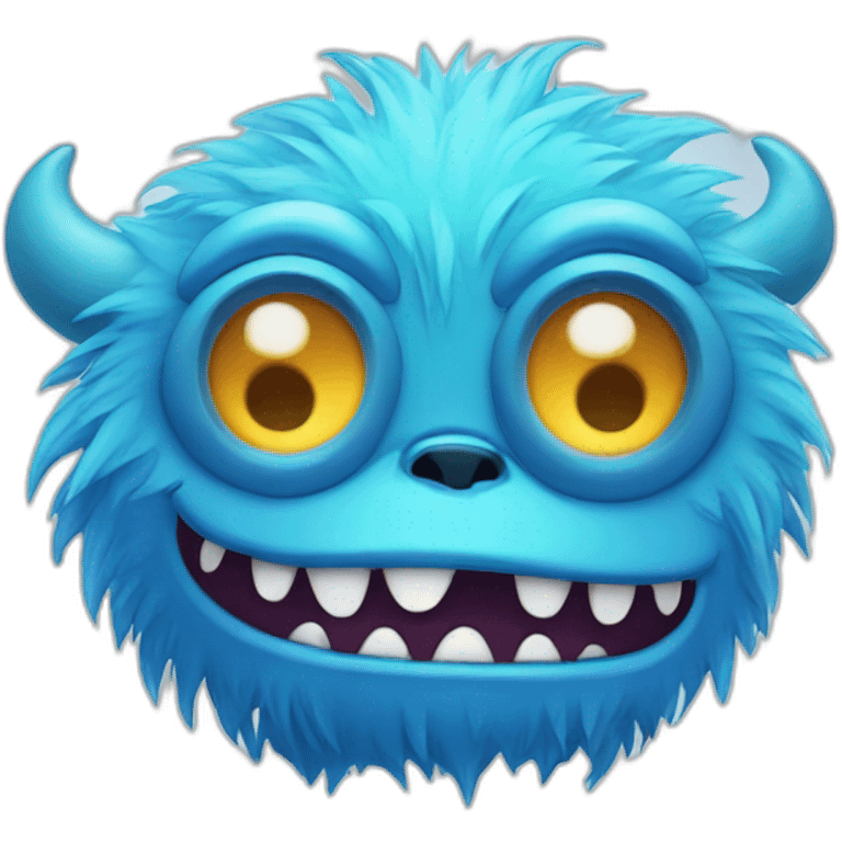 blue lazy cute monster emoji