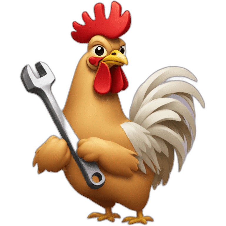 rooster-holding-wrench emoji