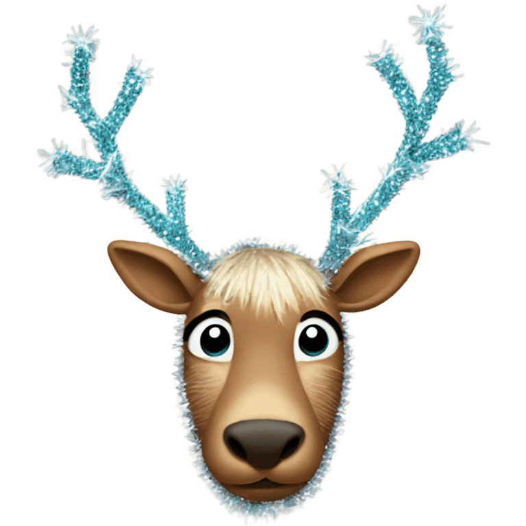 Reindeer stuck in tinsel emoji