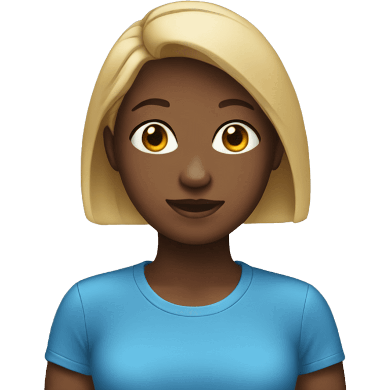 Girl wearing blue tshirt emoji