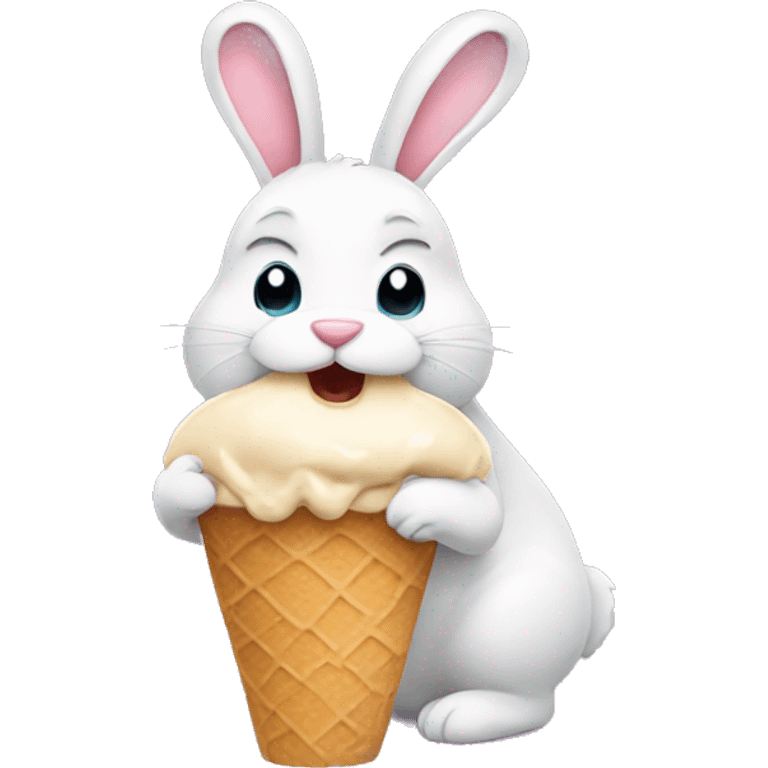 Bunny eating ice cream  emoji