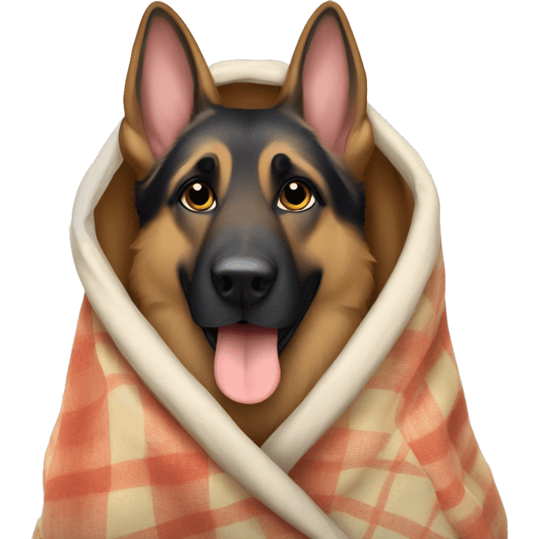 German shepherd in a blanket  emoji