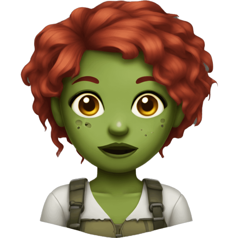 zumbi girl red hair emoji