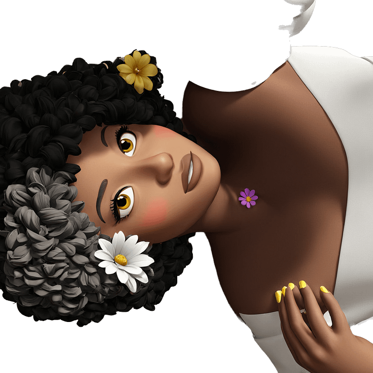 flower adorned beauty in rest emoji