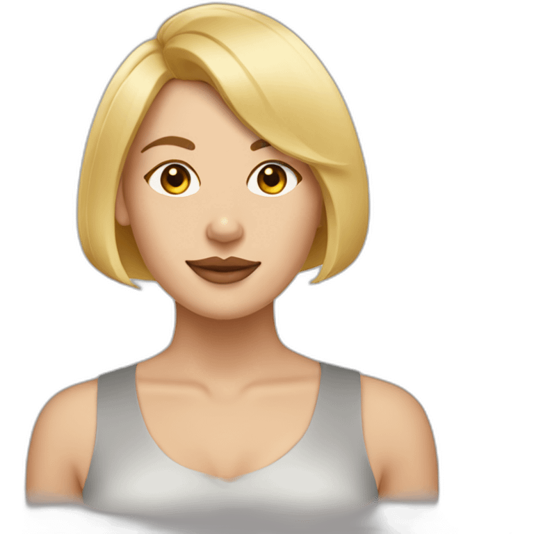 Blond lady with bob haircut flanked by two pitbulls emoji