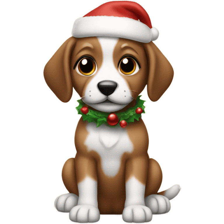 Christmas puppy emoji