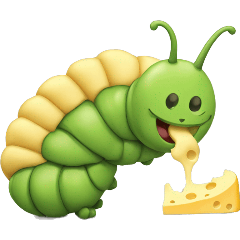 caterpillar eating cheese emoji