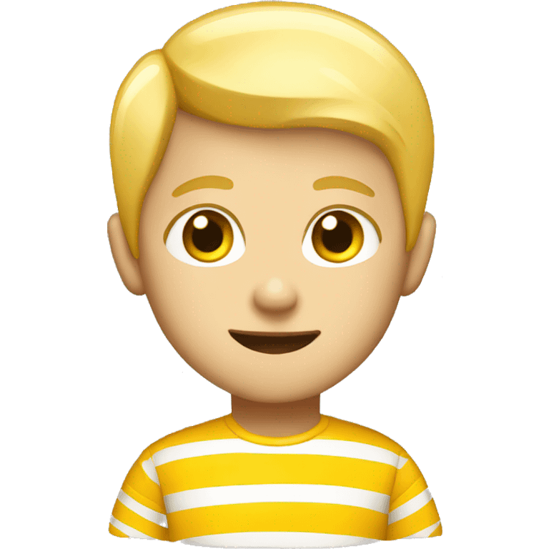 Blonde boy with yellow striped shirt Android emoji emoji