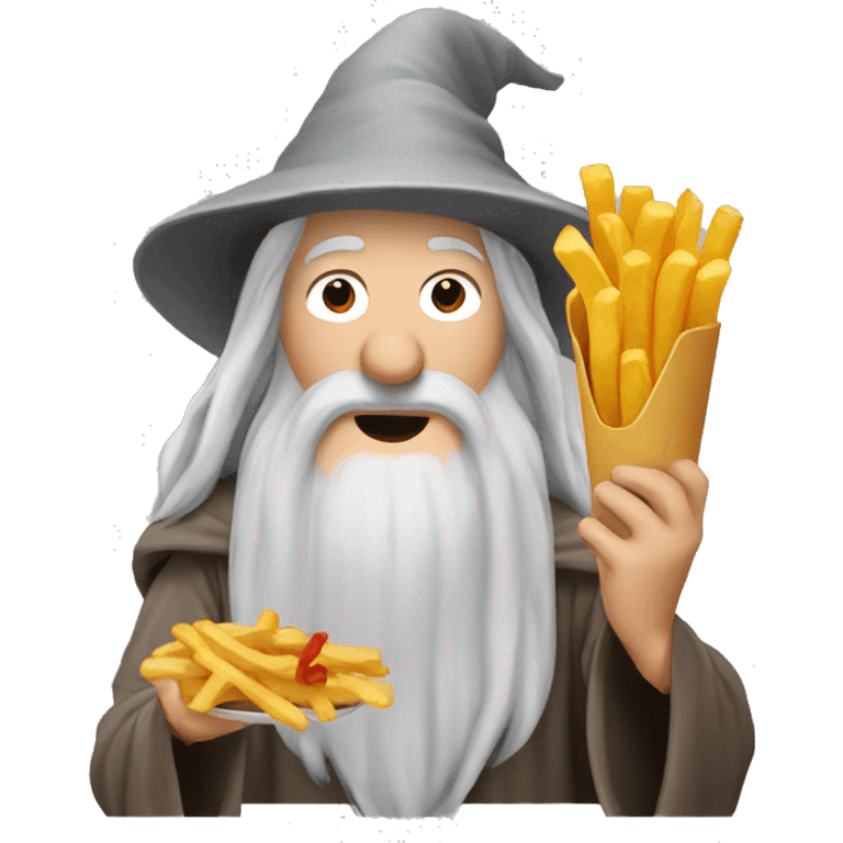 Gandalf eating fries emoji