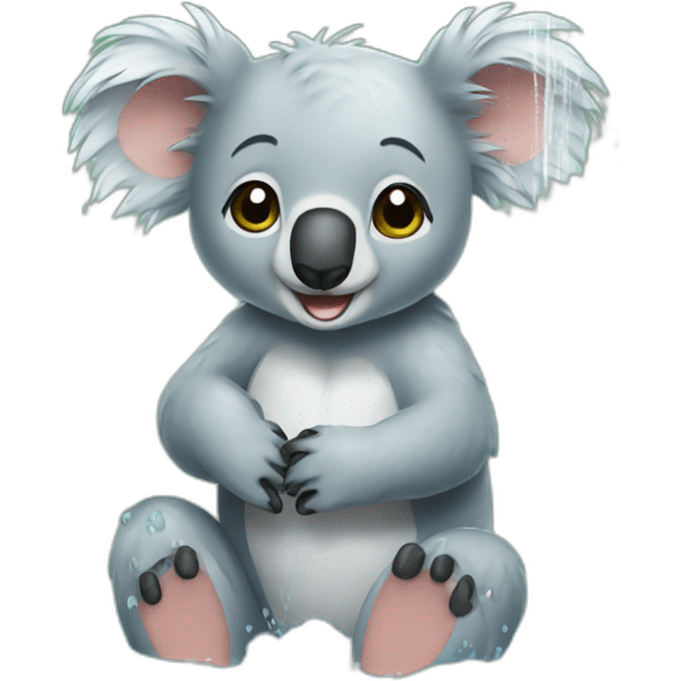 Koala taking shower emoji