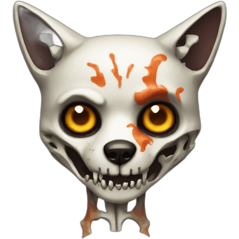 Zombie skeleton fox emoji