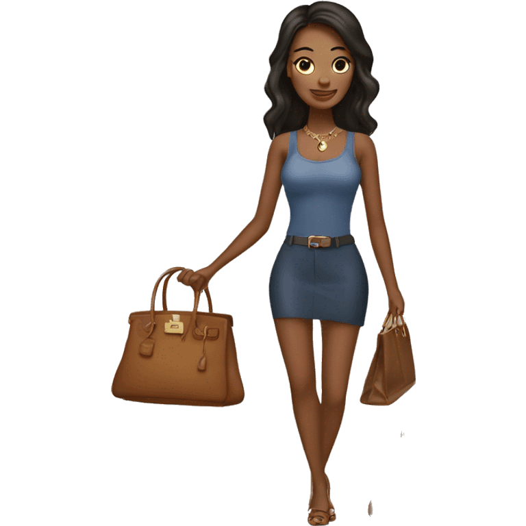 Pretty women holding birkin bag emoji