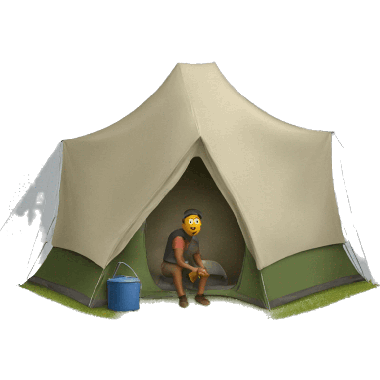 Pitching a tent emoji