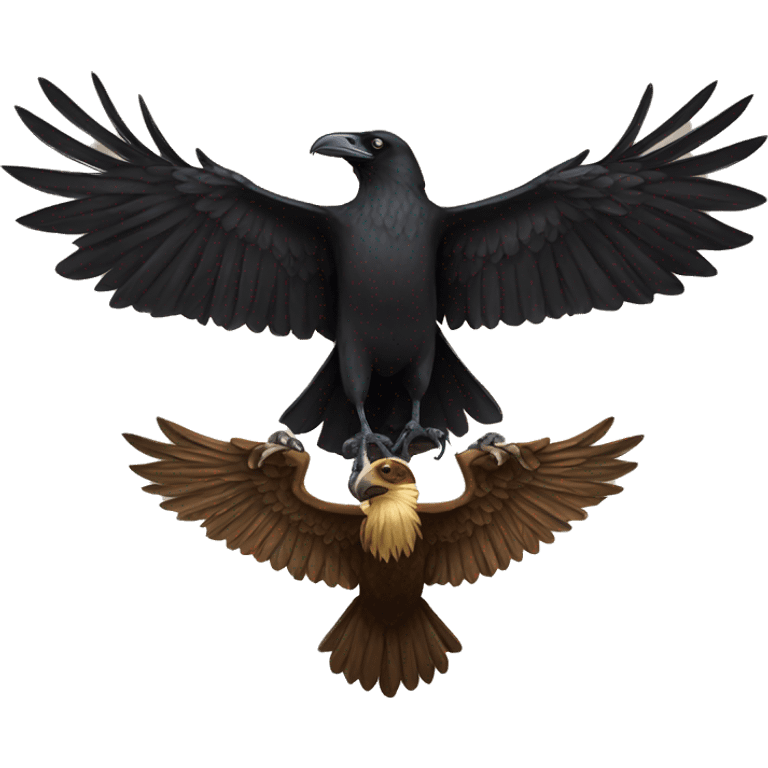 Crow on the back of an eagle emoji