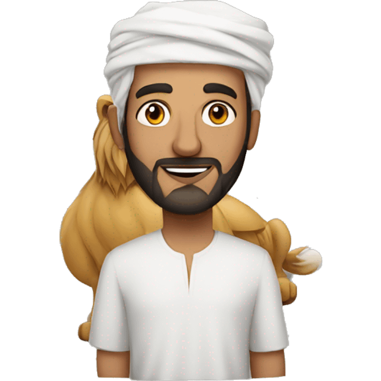 arabic man with lion emoji