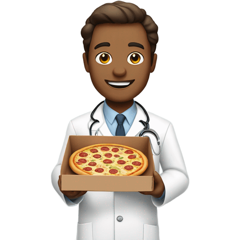 doctor with pizza emoji