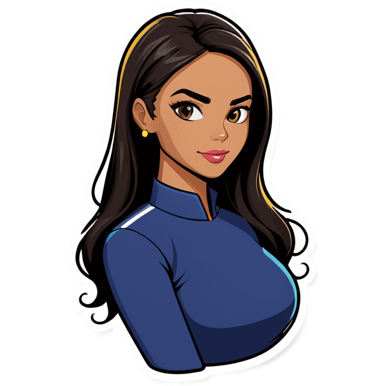 Mujer fit cabello negro  emoji