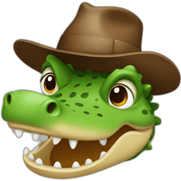 a crocodile with a brown hat emoji