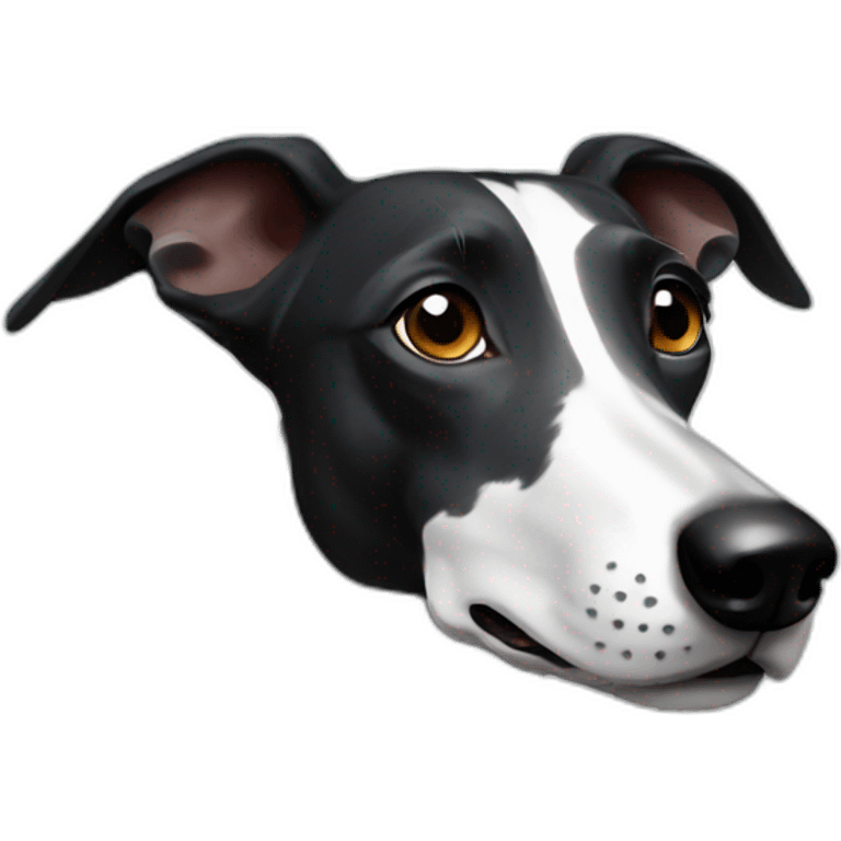 Galgo negro raya blanca emoji