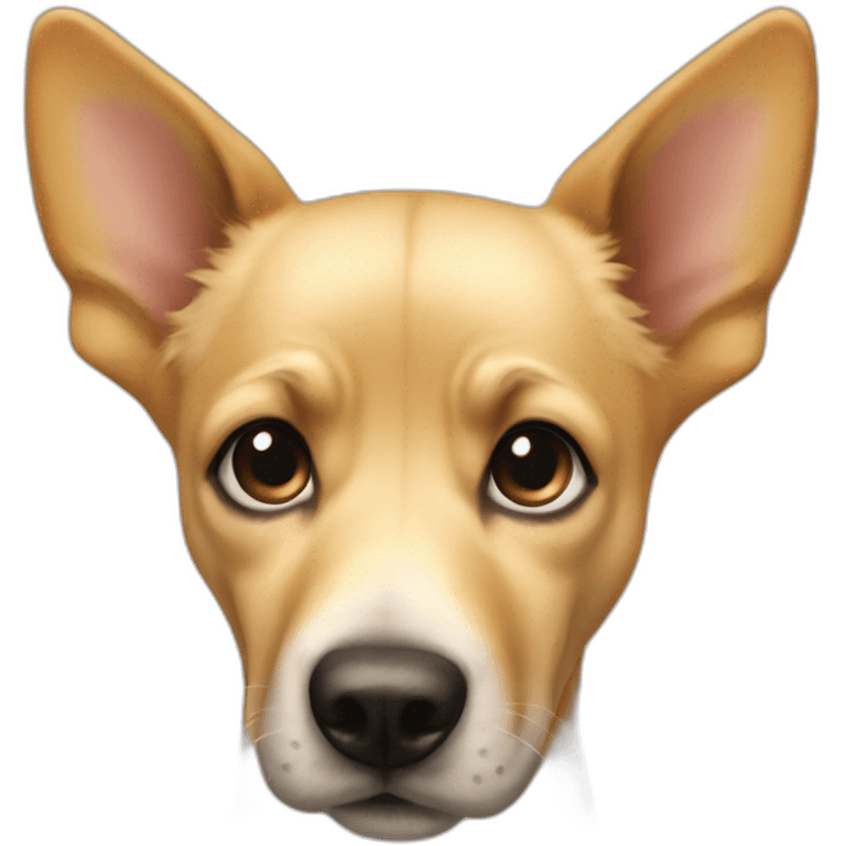 cute fully blond dog pointed ears dark snout emoji