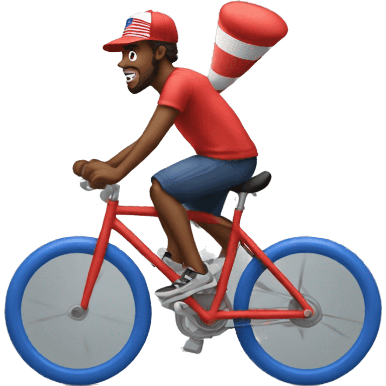 guy on a bike wearing a maga hat  emoji