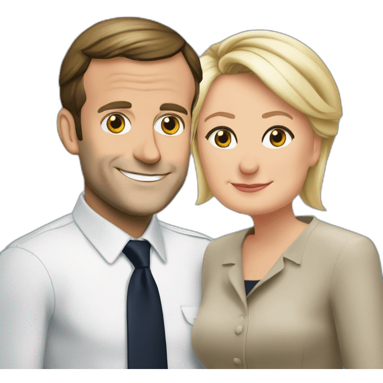 emmanuel macron et marine le pen emoji