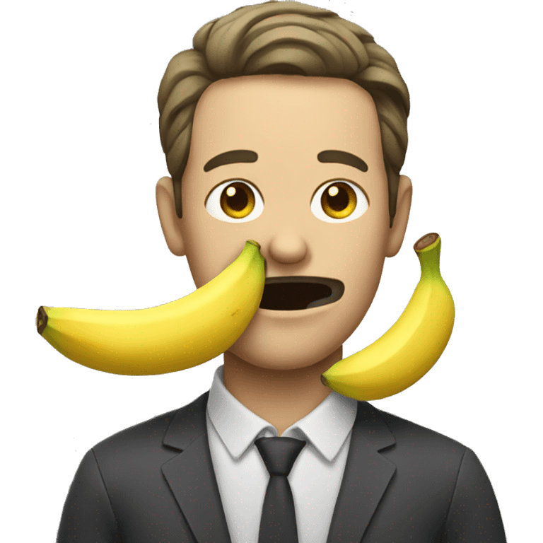 Man with banana in mouth emoji