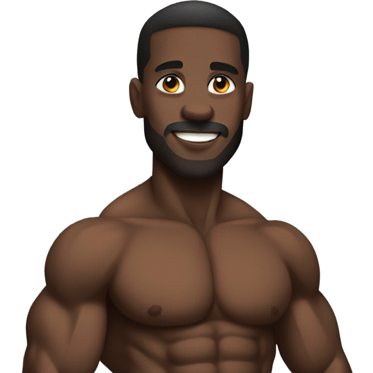 black bodybuilder emoji