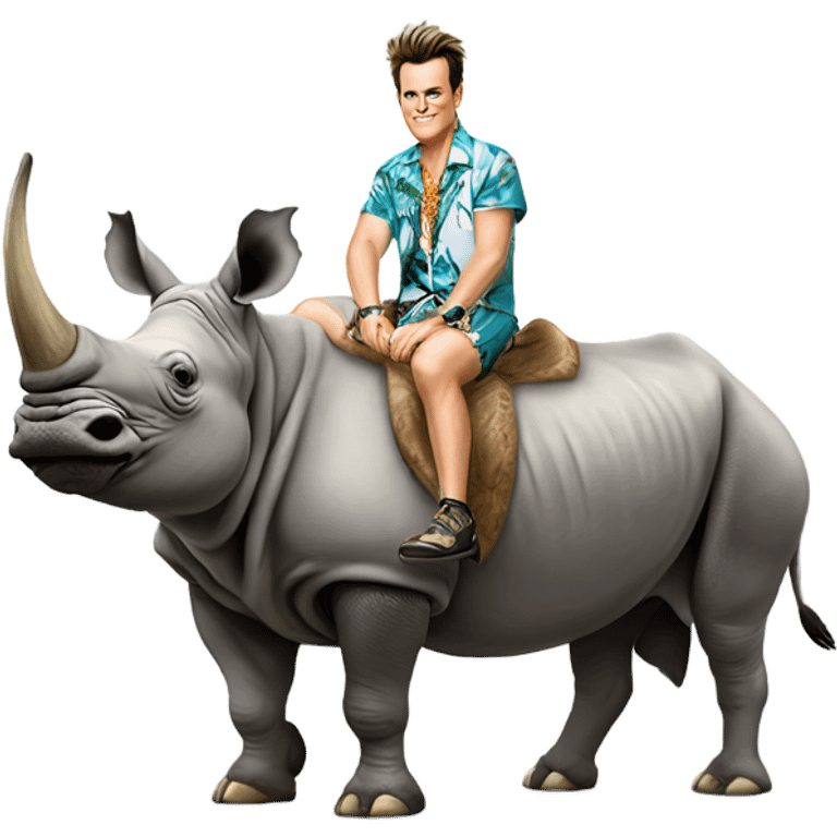 Ace Ventura on a rhino  emoji