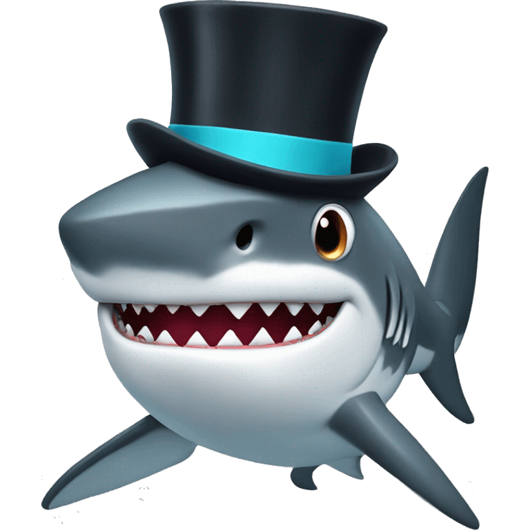 Sharks with top hats emoji