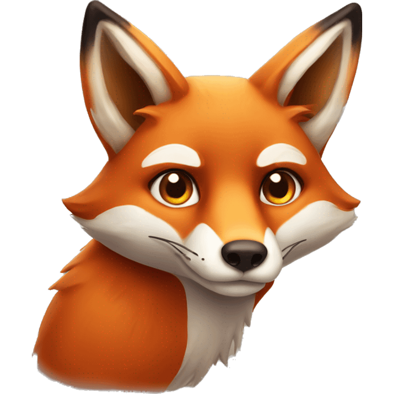 Fox with hearty eyes emoji