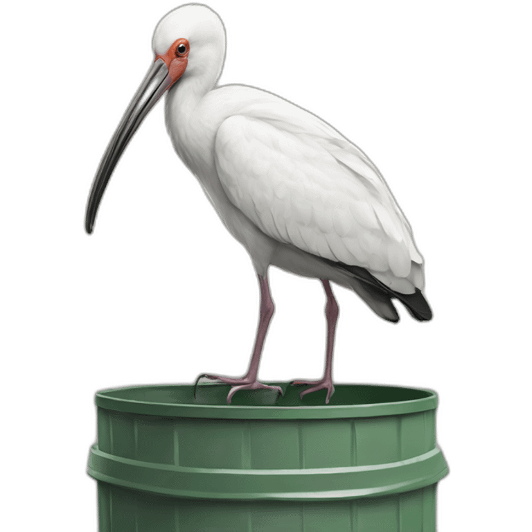 Australian white ibis in a trash can emoji