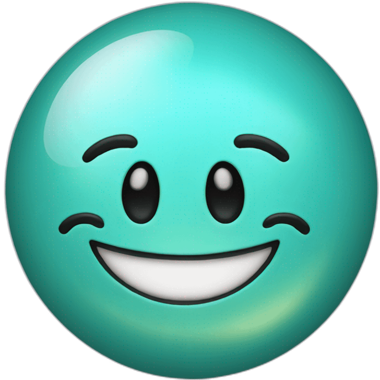 Uranus planet with a smiling face emoji