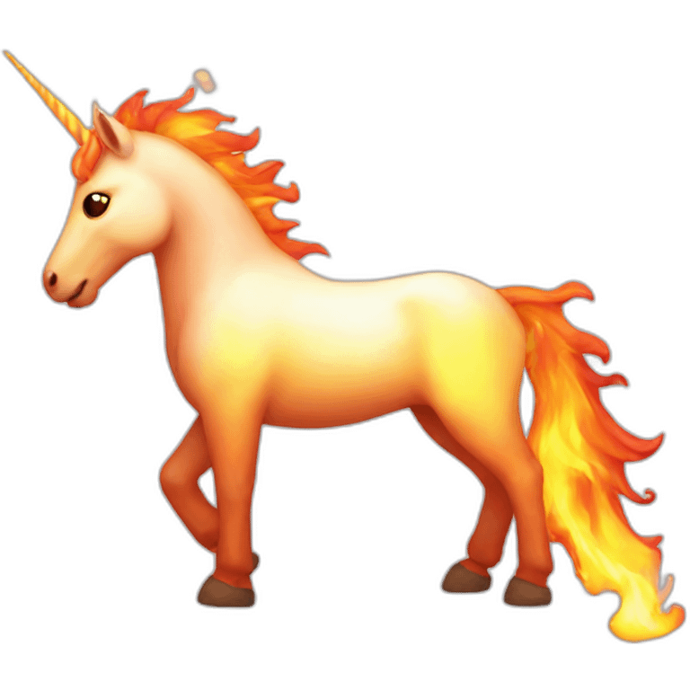 fire unicorn flame emoji