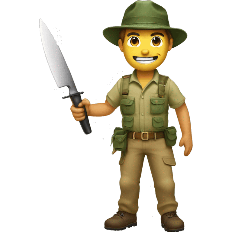 crocodile hunter with a knife emoji