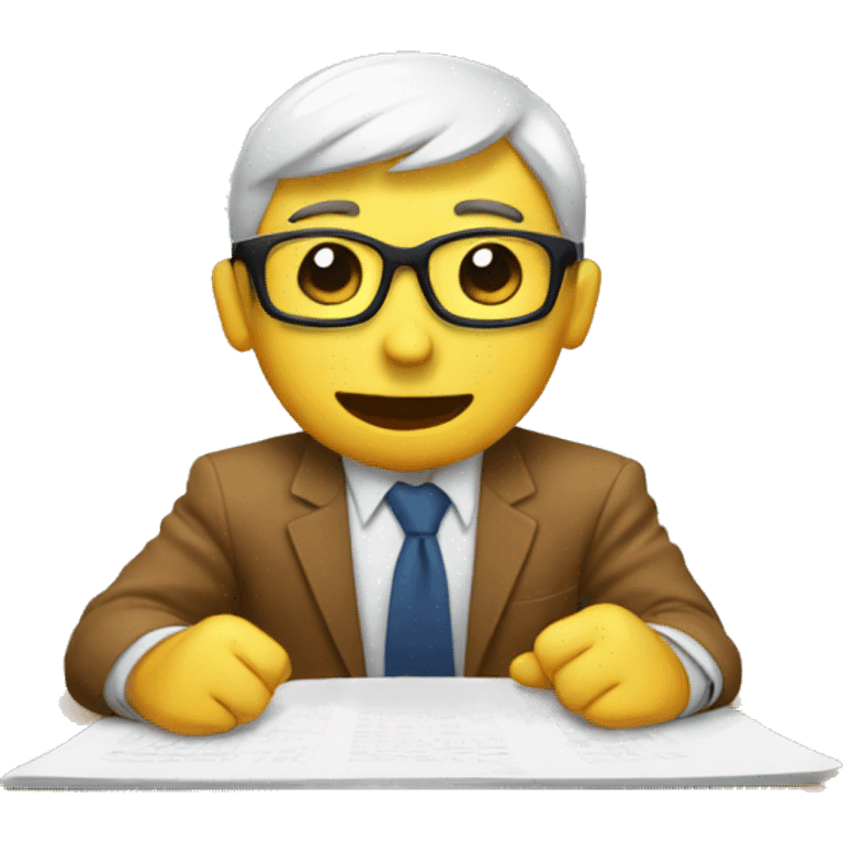 This emoticon with desk emoji