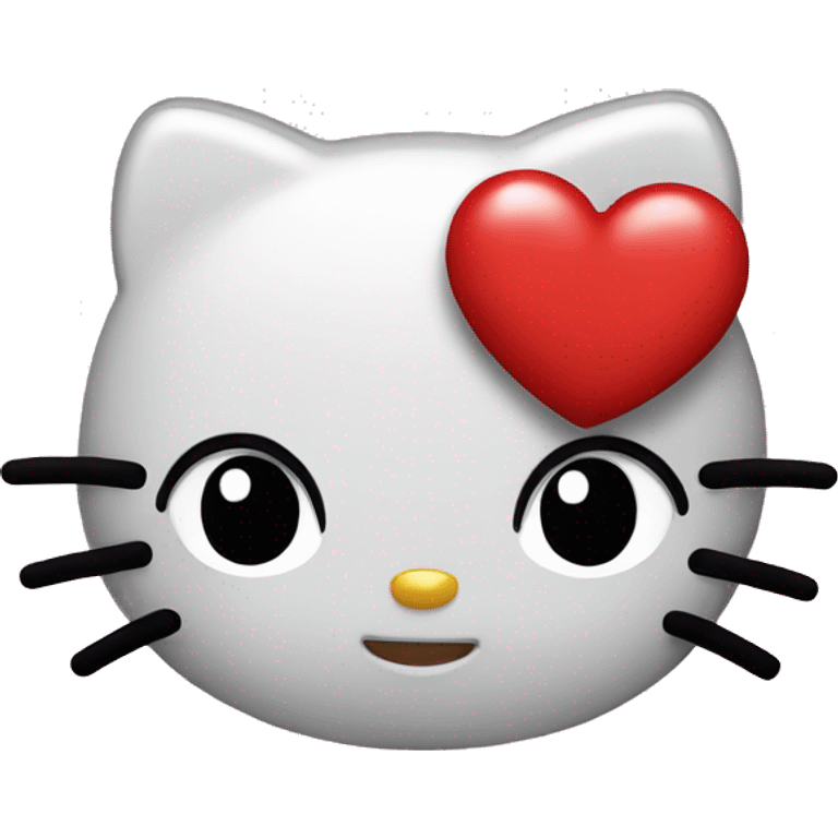 hello kitty with red heart eyes emoji