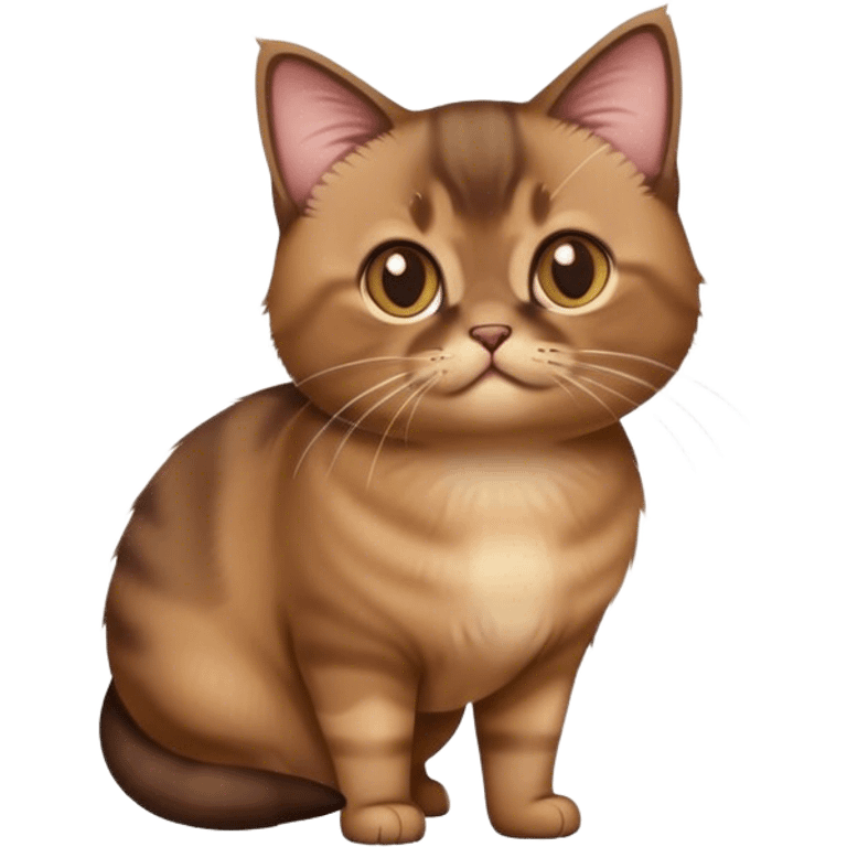 Brown munchkin cat standing emoji