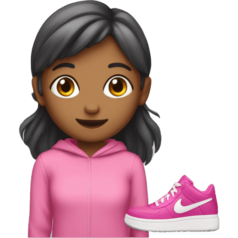 a girl wearing pink trainers emoji